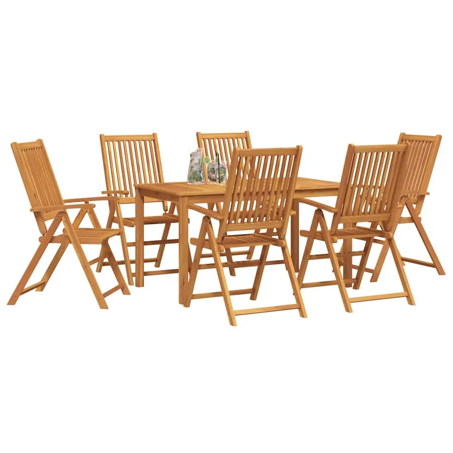 Ensemble de salle à manger pour jardin Pliable 7 pcs Marron - 3