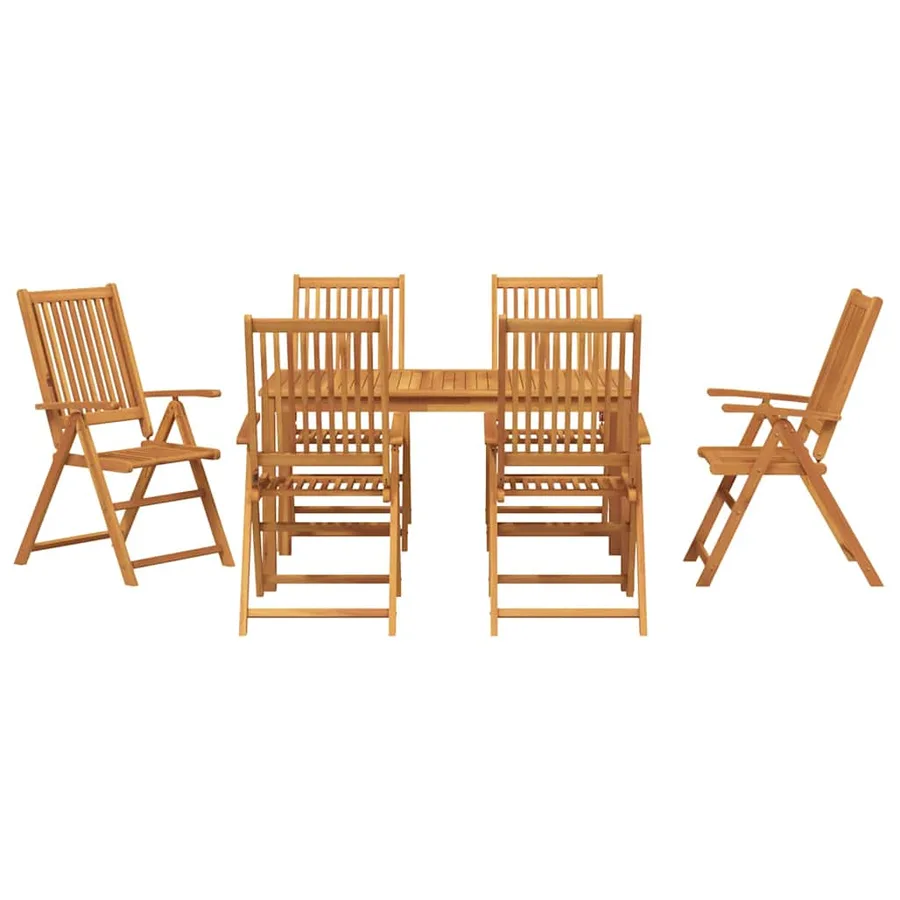 Ensemble de salle à manger pour jardin Pliable 7 pcs Marron - 7
