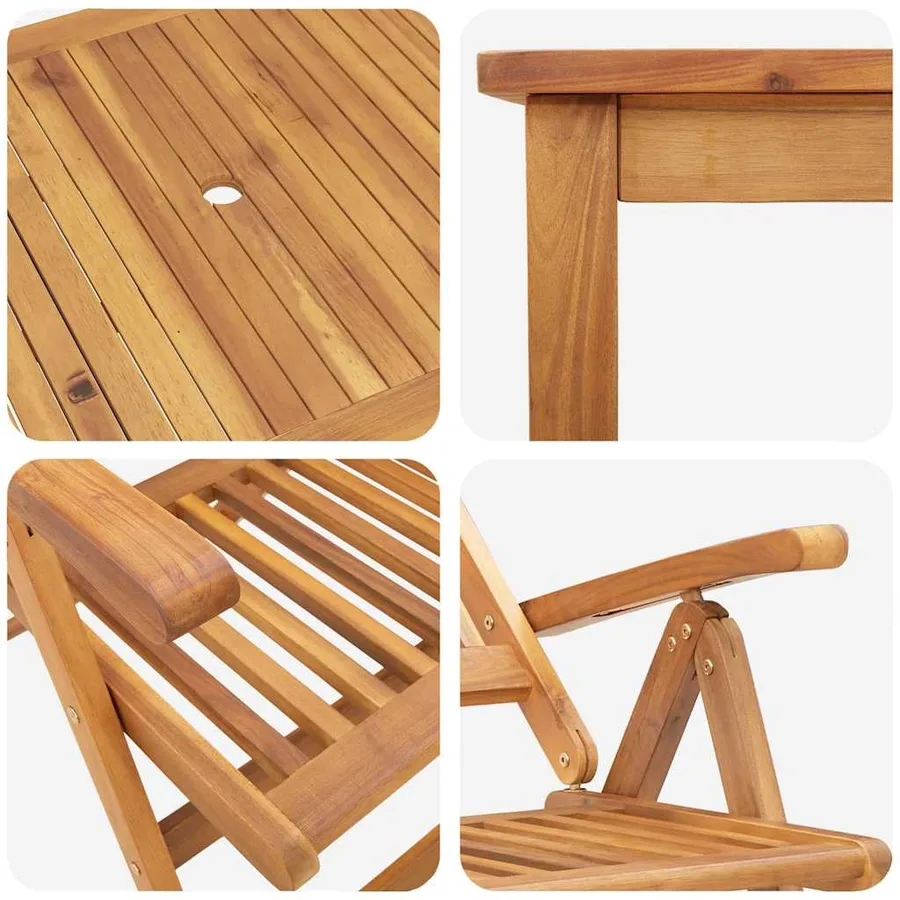 Ensemble de salle à manger pour jardin Pliable 7 pcs Marron - 9