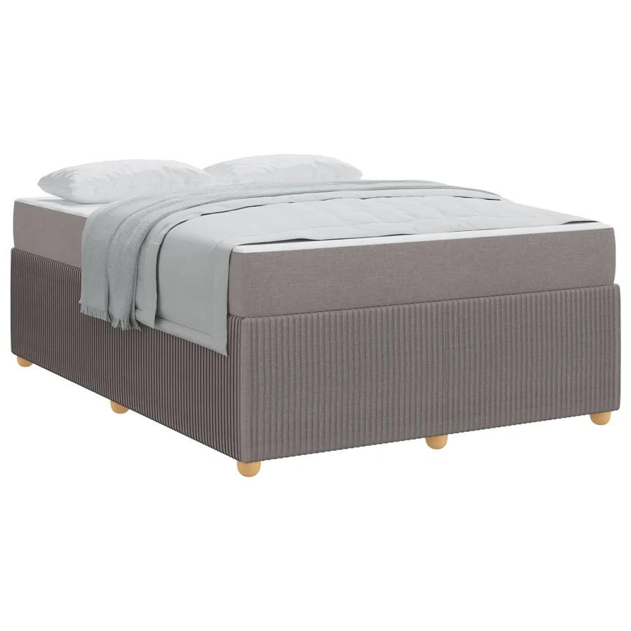 Cadre de lit avec matelas Taupe 140 x 200 cm tissu - 2