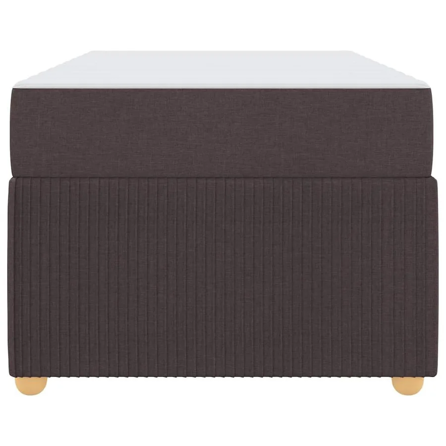 Cadre de lit avec matelas Marron foncé 100 x 200 cm tissu - 5