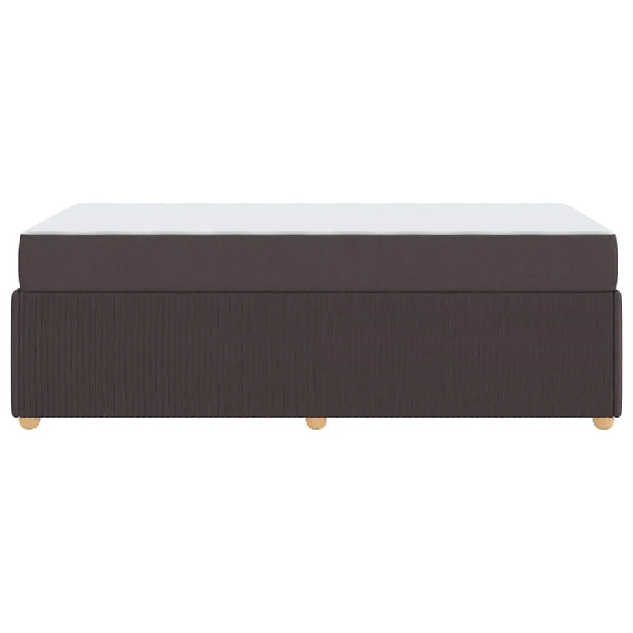Cadre de lit avec matelas Marron foncé 100 x 200 cm tissu - 6