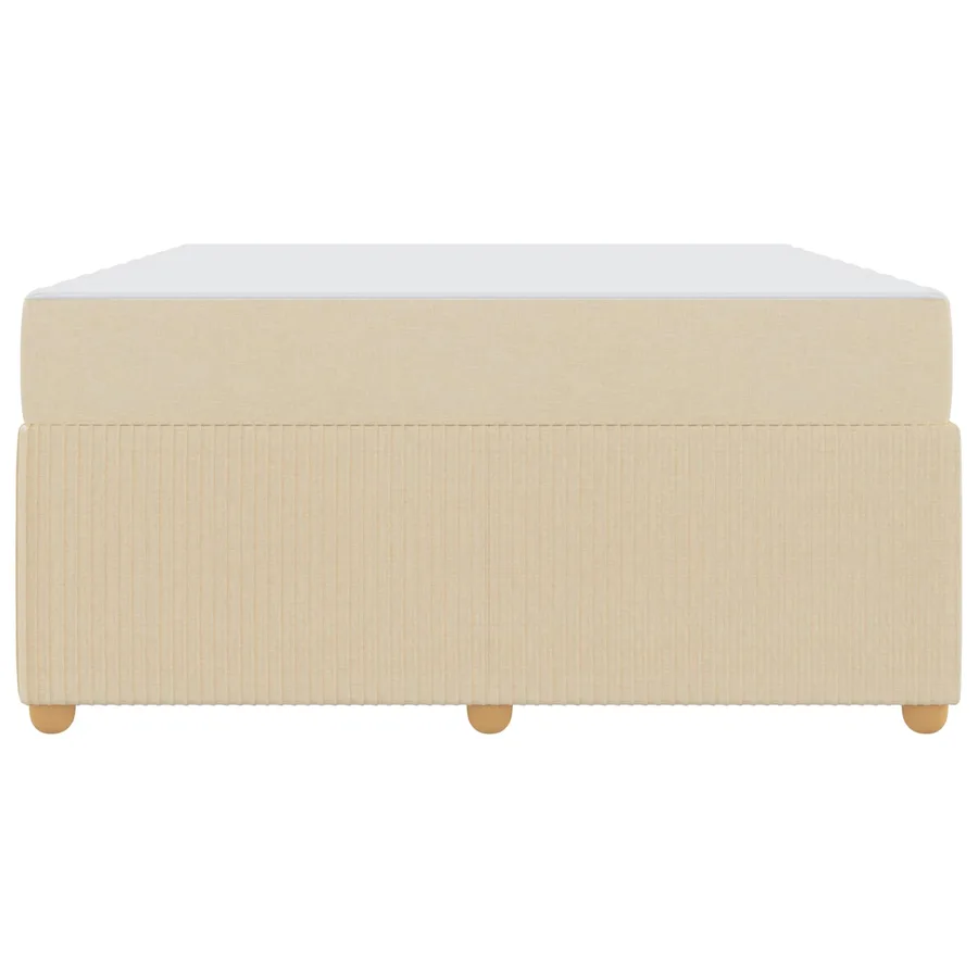 Cadre de lit avec matelas Crème 160 x 200 cm tissu - 5