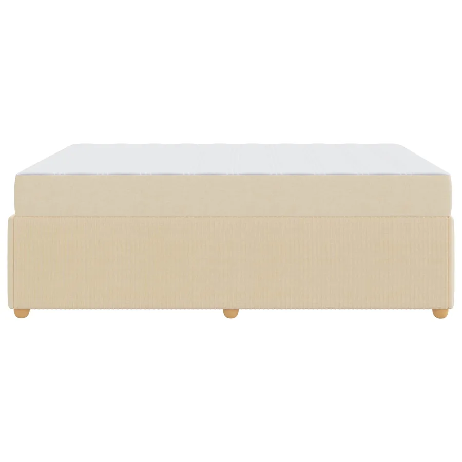 Cadre de lit avec matelas Crème 160 x 200 cm tissu - 7