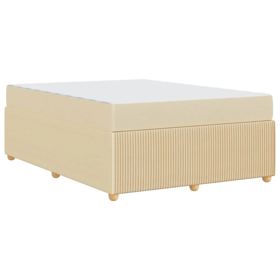 Cadre de lit avec matelas Crème 160 x 200 cm tissu - 9