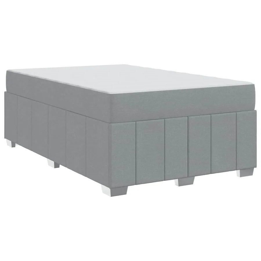 Cadre de lit avec matelas Gris clair 120 x 200 cm tissu - 2