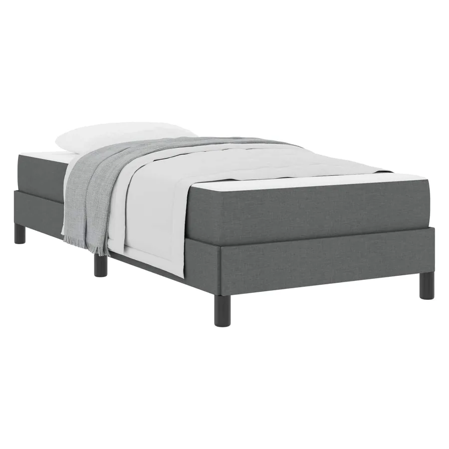 Lit à ressorts avec matelas Gris foncé 90 x 190 cm tissu - 2