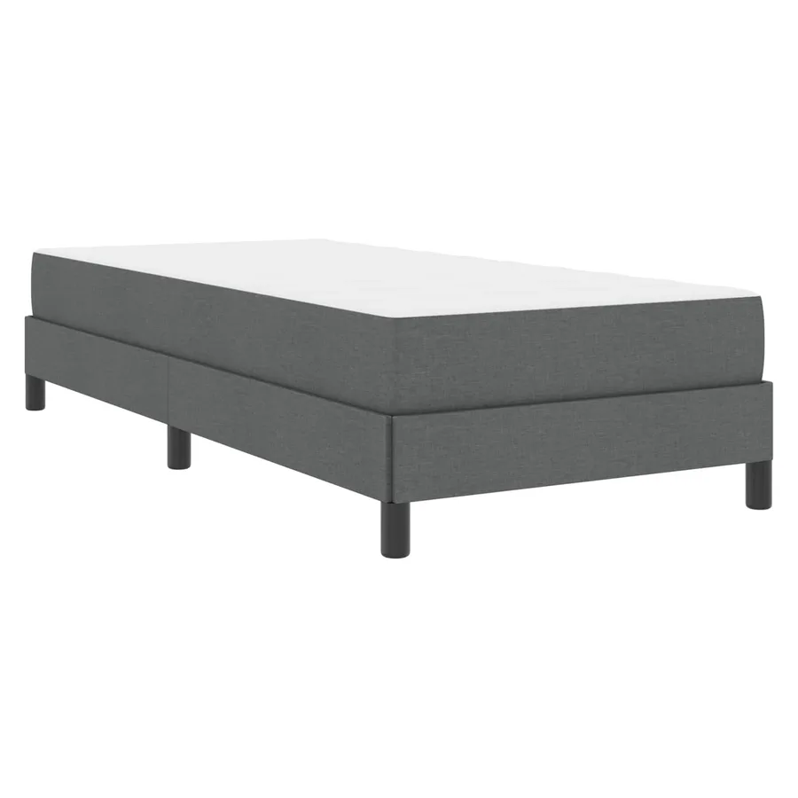 Lit à ressorts avec matelas Gris foncé 90 x 190 cm tissu - 4