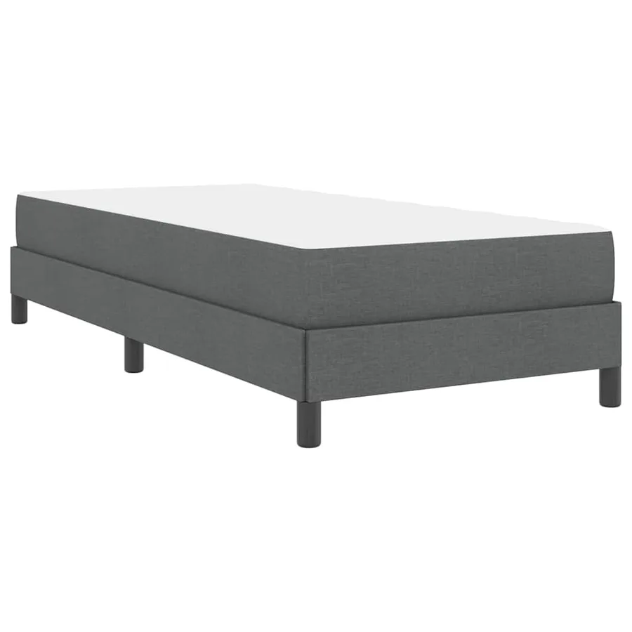 Lit à ressorts avec matelas Gris foncé 90 x 190 cm tissu - 9