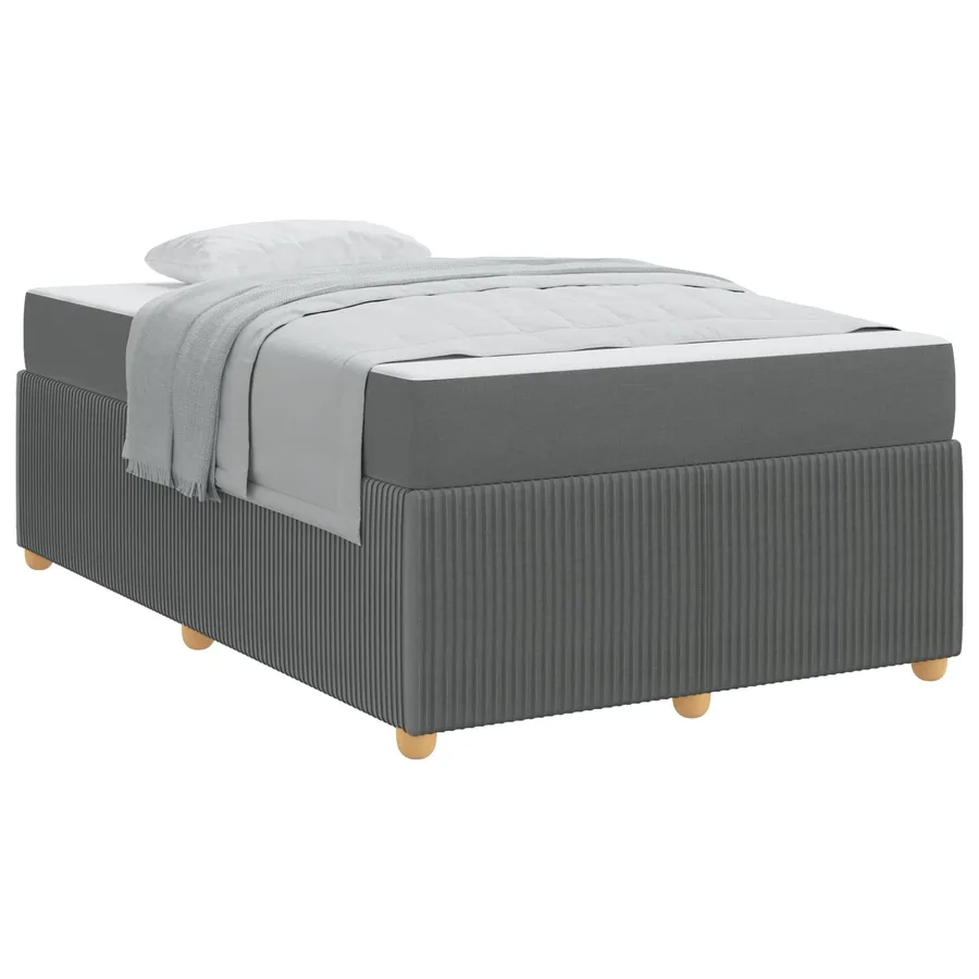 Cadre de lit avec matelas Gris foncé 120 x 200 cm tissu - 2