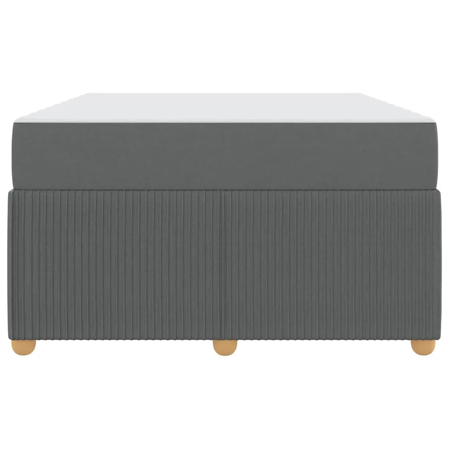 Cadre de lit avec matelas Gris foncé 120 x 200 cm tissu - 5