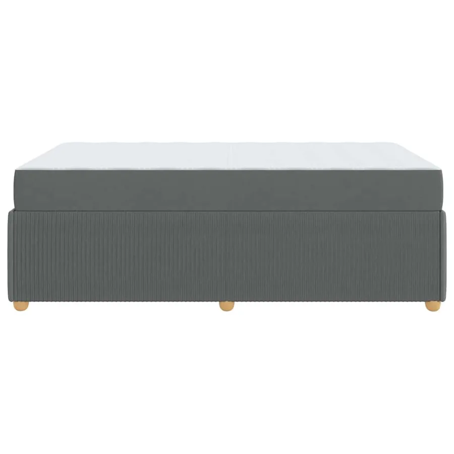 Cadre de lit avec matelas Gris foncé 120 x 200 cm tissu - 6