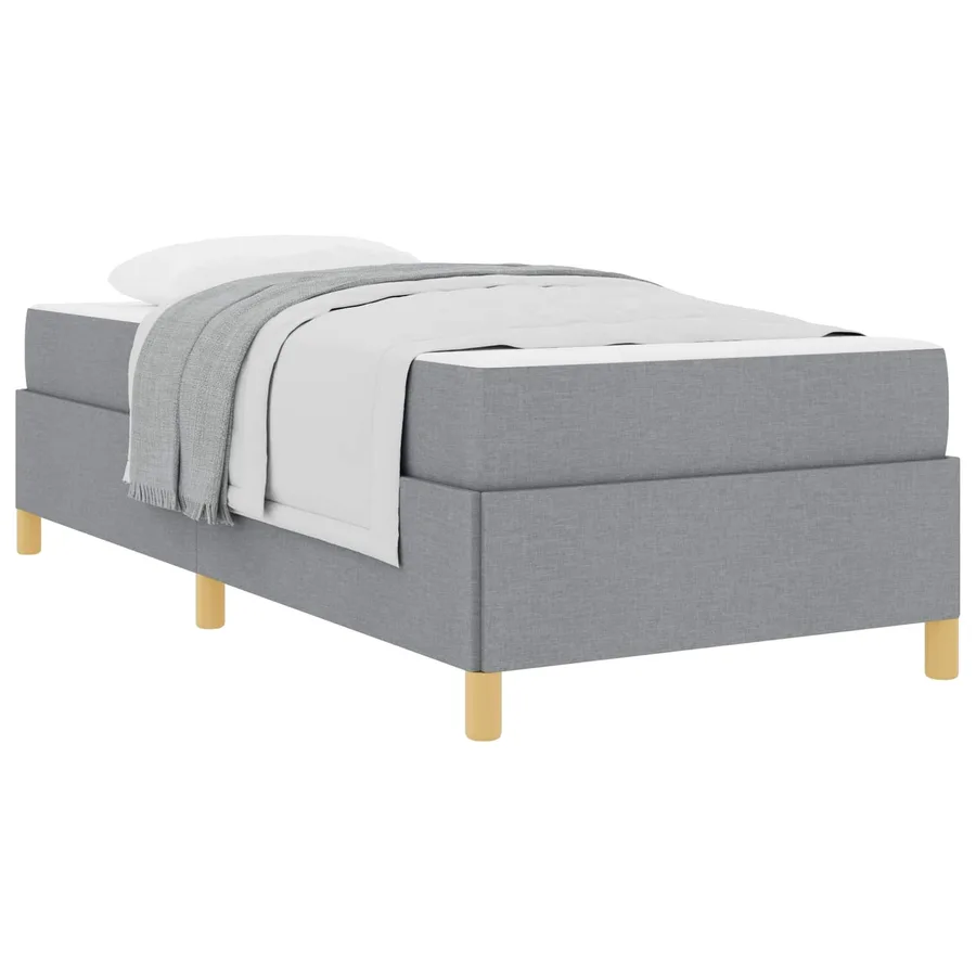 Cadre de lit avec matelas Gris clair 80 x 200 cm tissu - 3