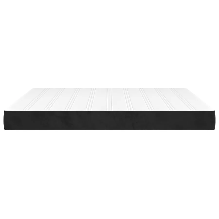 Matelas de lit à ressorts ensachés fermeté moyenne Noir 180x200x20 cm Velours - 4