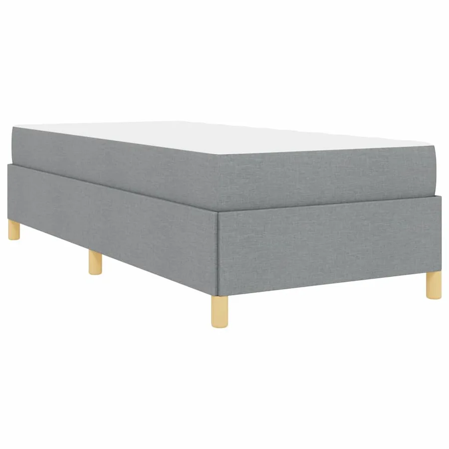 Cadre de lit avec matelas Gris clair 90 x 190 cm tissu - 9