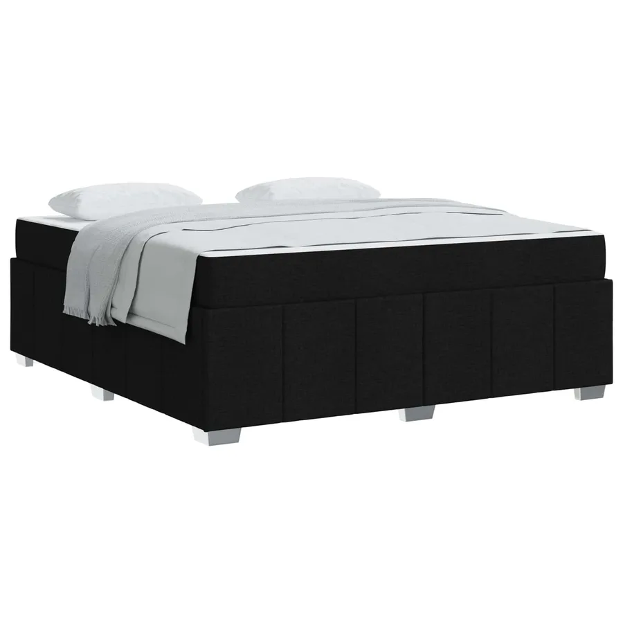 Cadre de lit avec matelas Noir 180 x 200 cm tissu - 2
