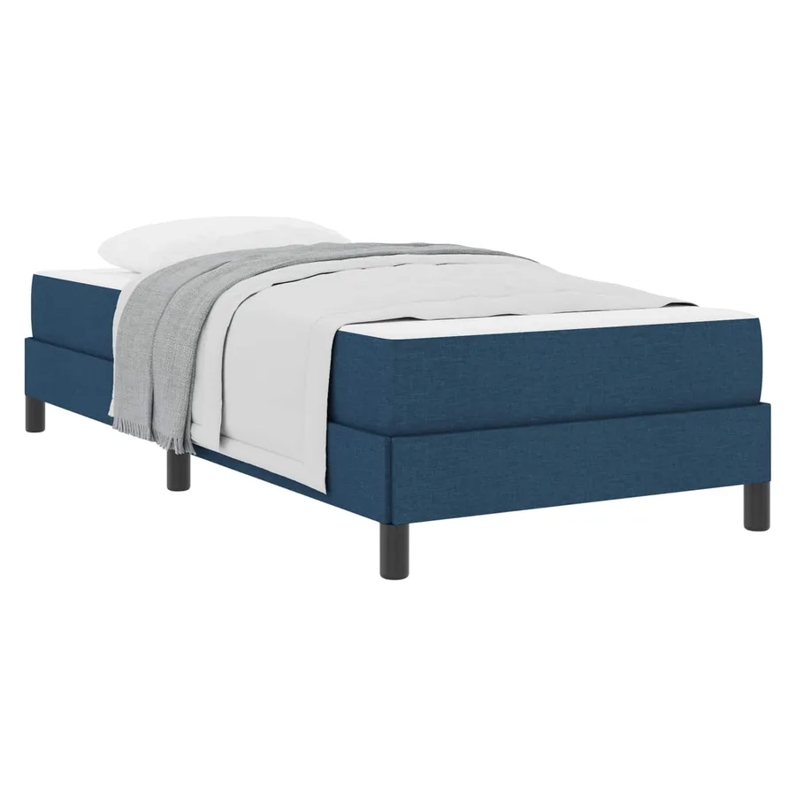 Lit à ressorts avec matelas Bleu 100 x 200 cm tissu - 2