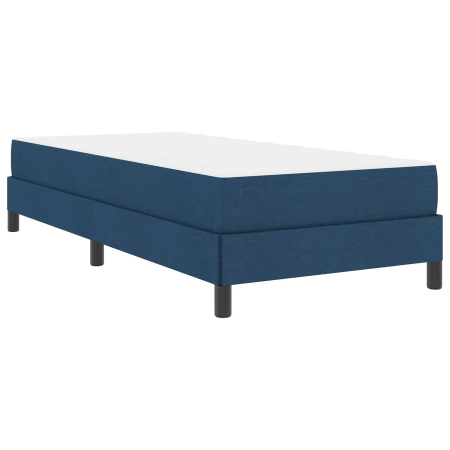Lit à ressorts avec matelas Bleu 100 x 200 cm tissu - 4