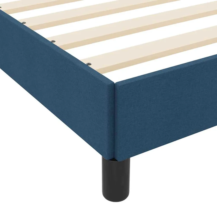 Lit à ressorts avec matelas Bleu 100 x 200 cm tissu - 8