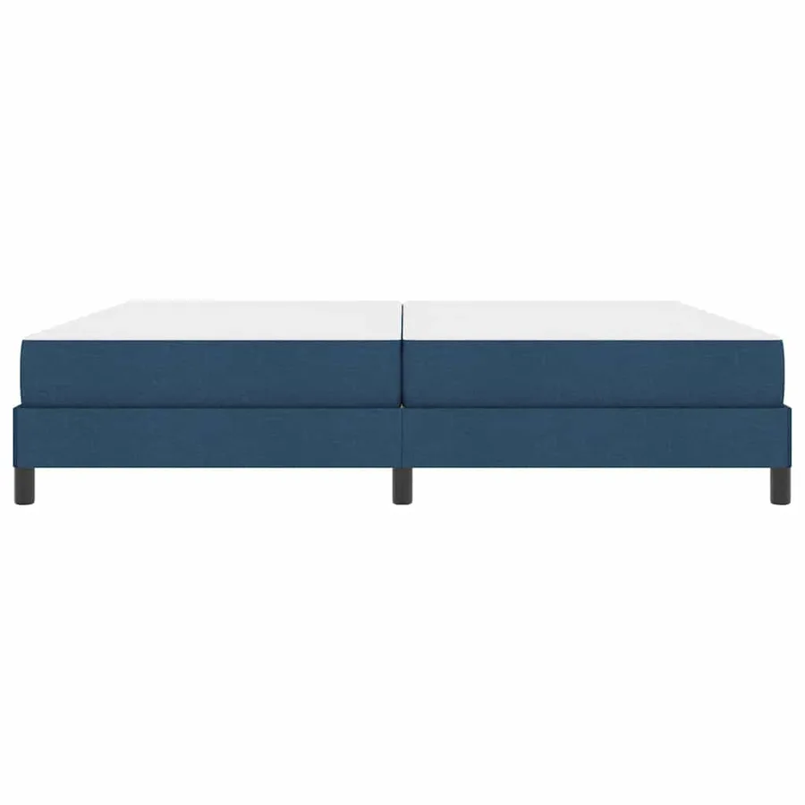Lit à ressorts avec matelas Bleu 200 x 200 cm tissu - 4