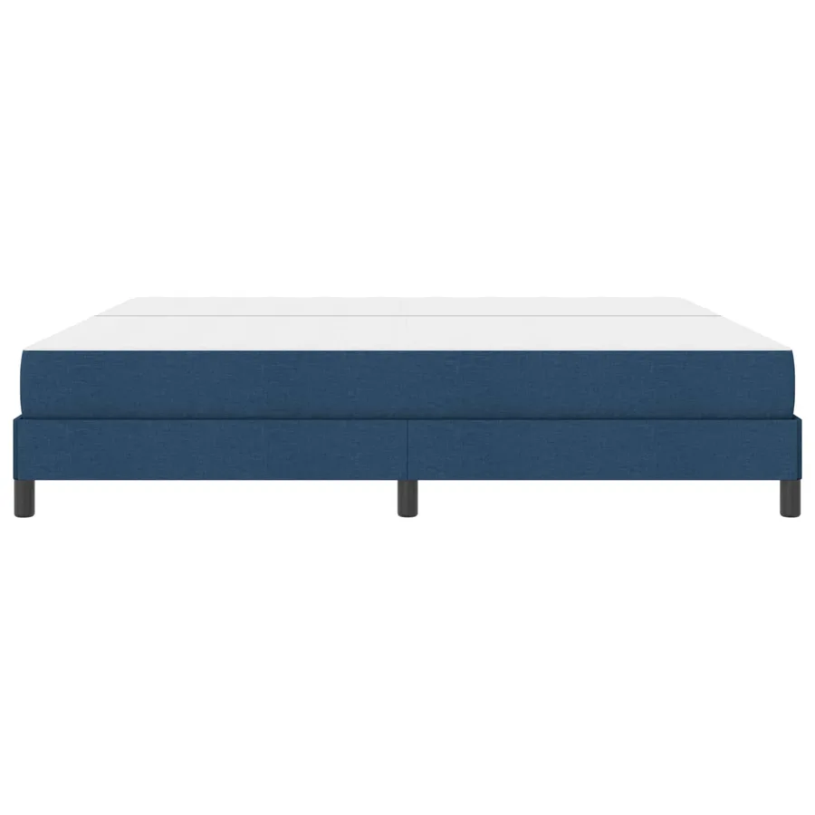 Lit à ressorts avec matelas Bleu 200 x 200 cm tissu - 5