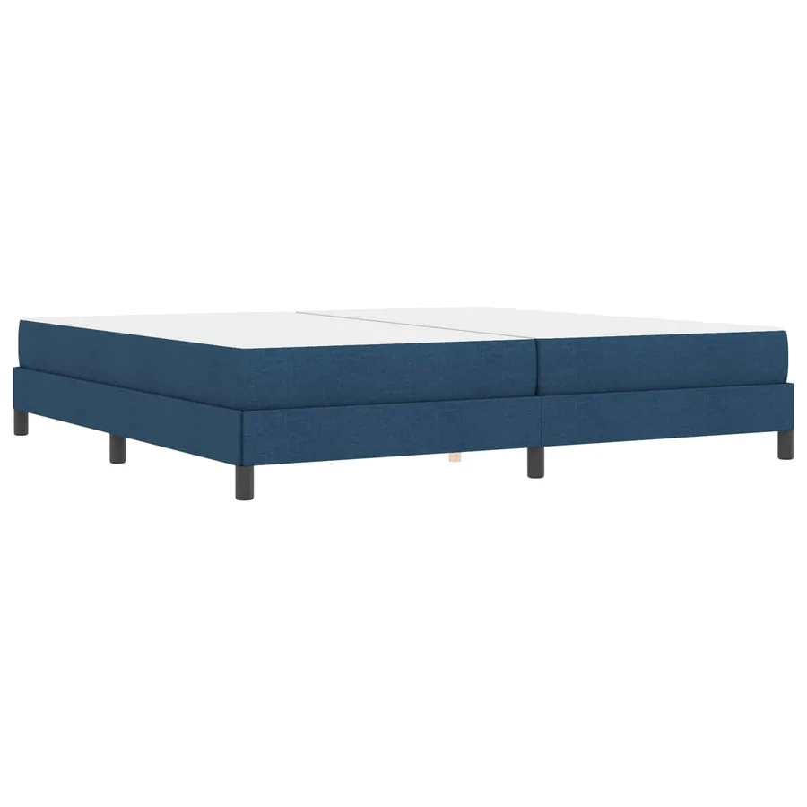 Lit à ressorts avec matelas Bleu 200 x 200 cm tissu - 6