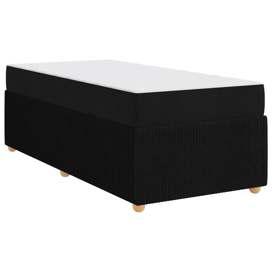 Cadre de lit avec matelas Noir 80 x 200 cm tissu - 4
