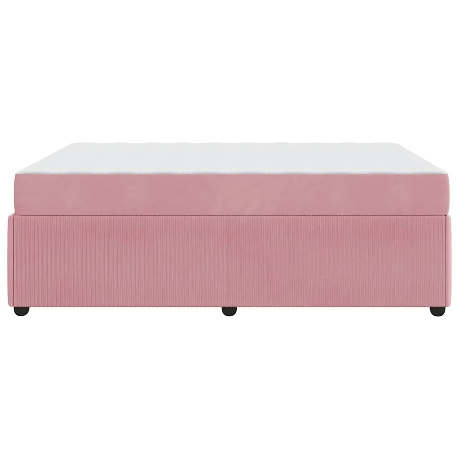 Cadre de lit avec matelas Rose 140 x 200 cm tissu - 6