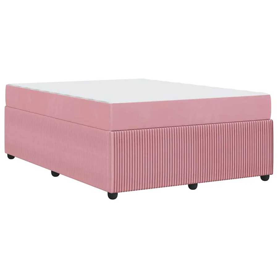 Cadre de lit avec matelas Rose 140 x 200 cm tissu - 7