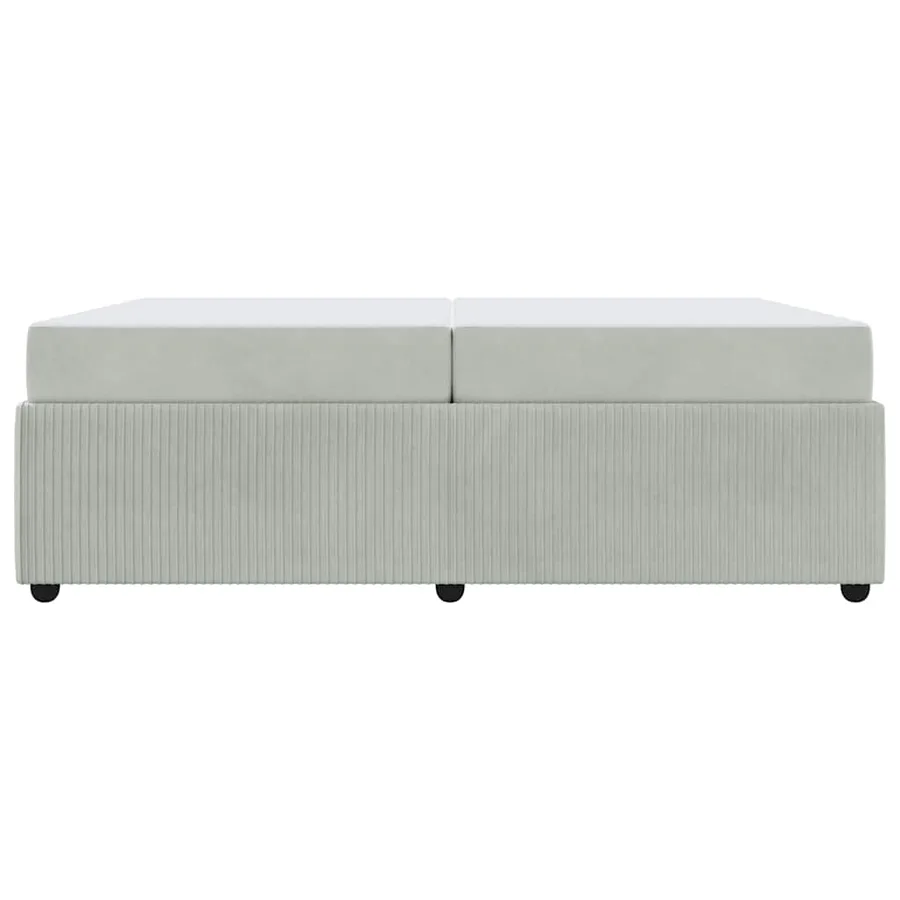 Cadre de lit avec matelas Gris clair 200 x 200 cm tissu - 5
