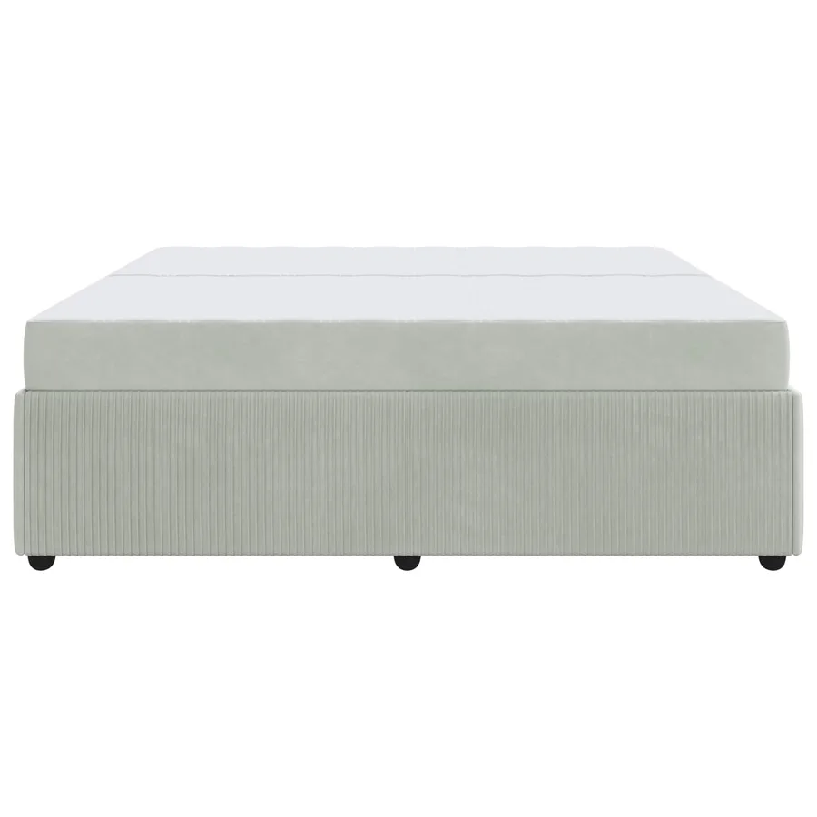 Cadre de lit avec matelas Gris clair 200 x 200 cm tissu - 6