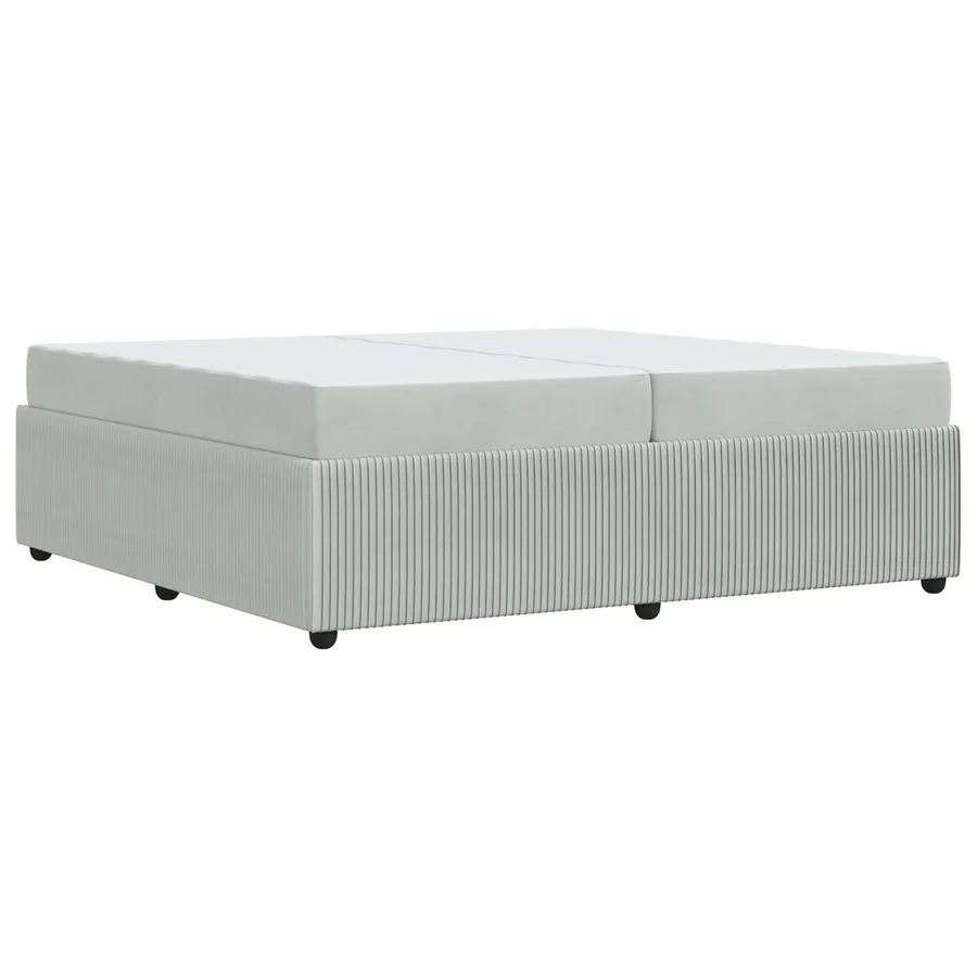 Cadre de lit avec matelas Gris clair 200 x 200 cm tissu - 7
