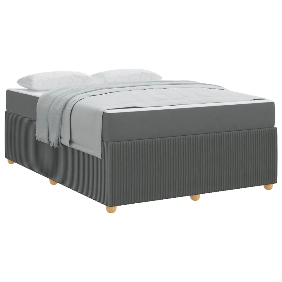 Cadre de lit avec matelas Gris foncé 160 x 200 cm tissu - 2