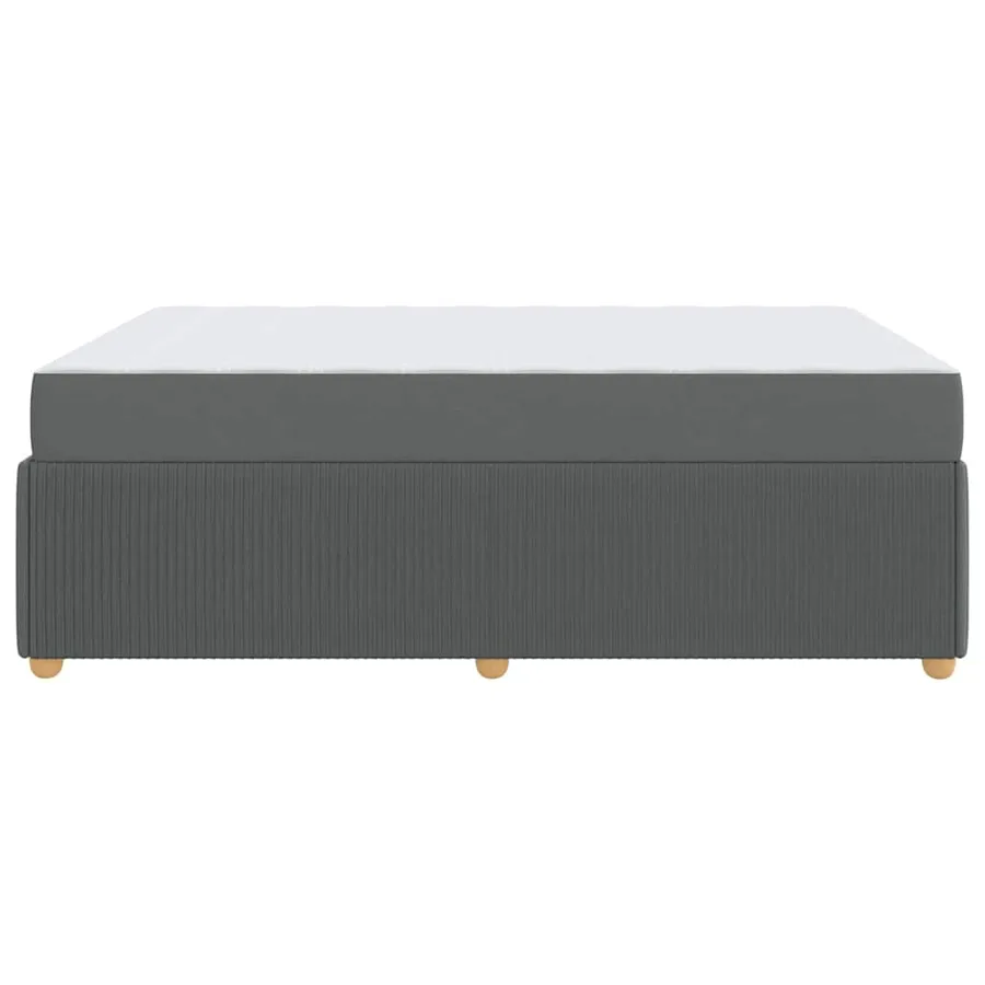 Cadre de lit avec matelas Gris foncé 160 x 200 cm tissu - 6