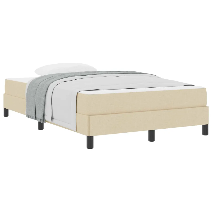 Lit à ressorts avec matelas Crème 120 x 200 cm tissu - 2