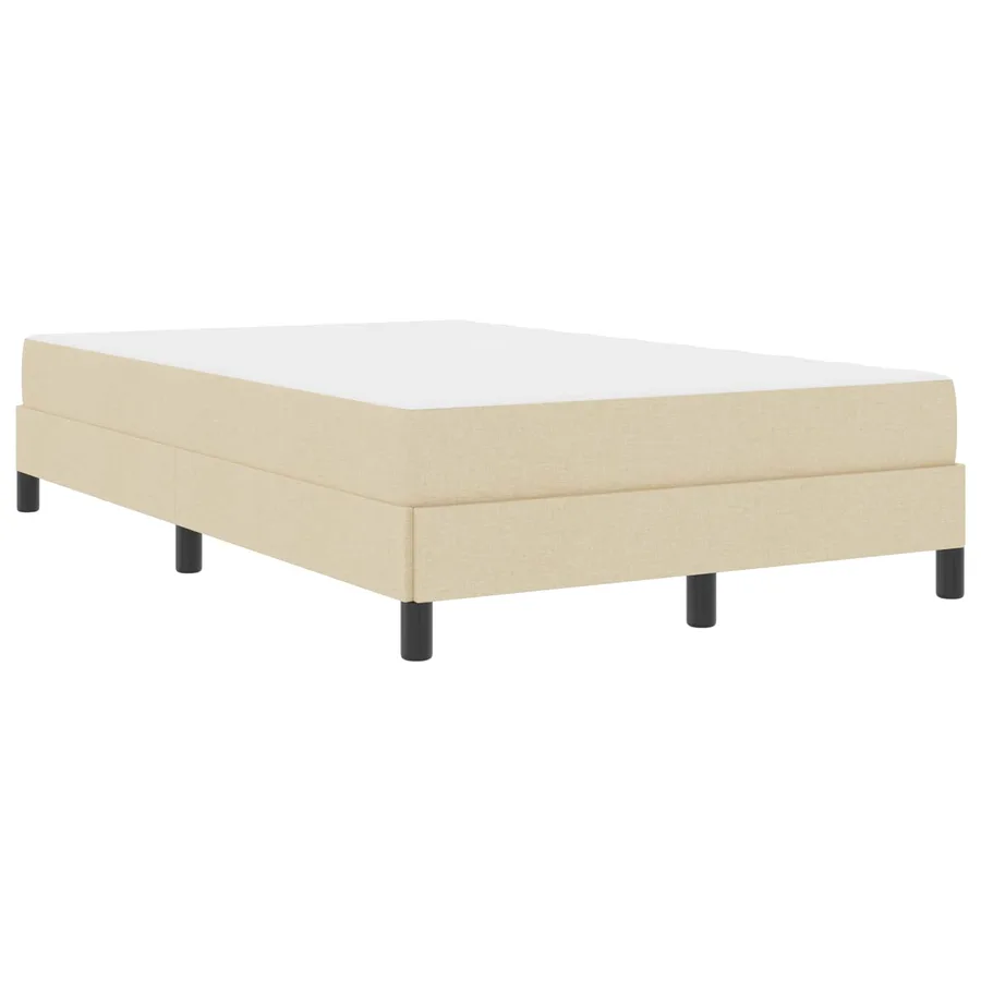 Lit à ressorts avec matelas Crème 120 x 200 cm tissu - 4