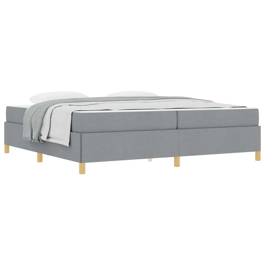 Cadre de lit avec matelas Gris clair 200 x 200 cm tissu - 2