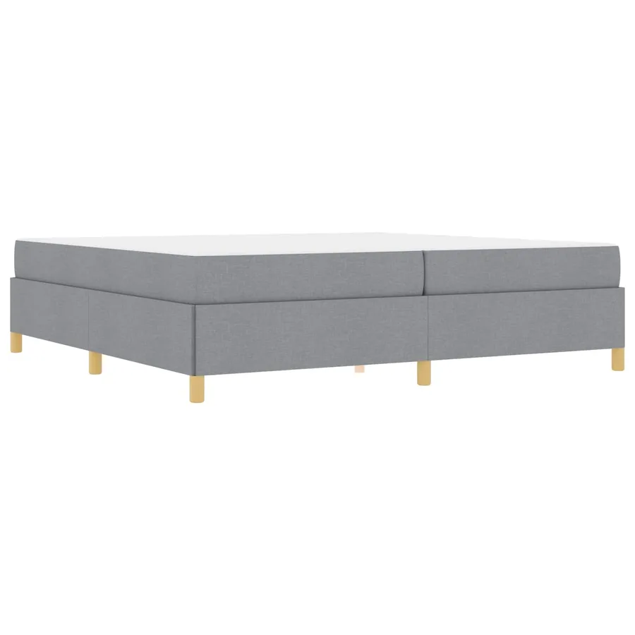 Cadre de lit avec matelas Gris clair 200 x 200 cm tissu - 4