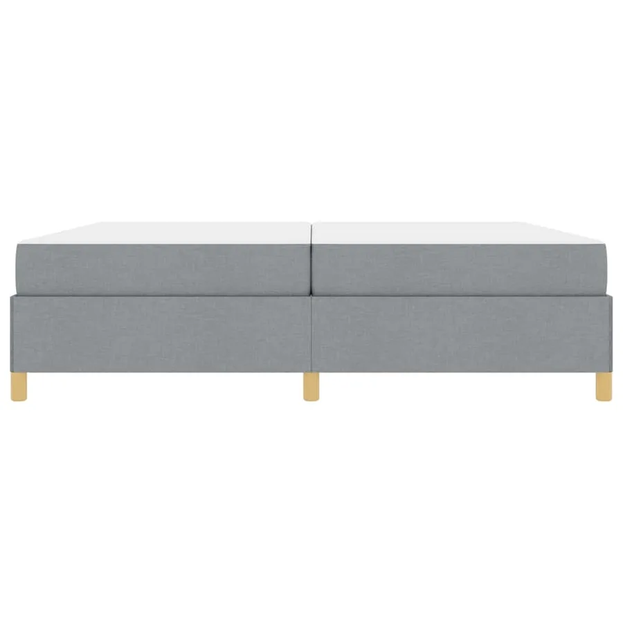 Cadre de lit avec matelas Gris clair 200 x 200 cm tissu - 7