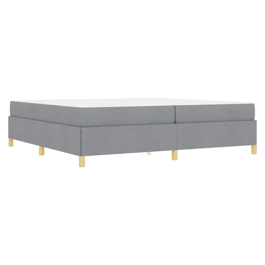 Cadre de lit avec matelas Gris clair 200 x 200 cm tissu - 9