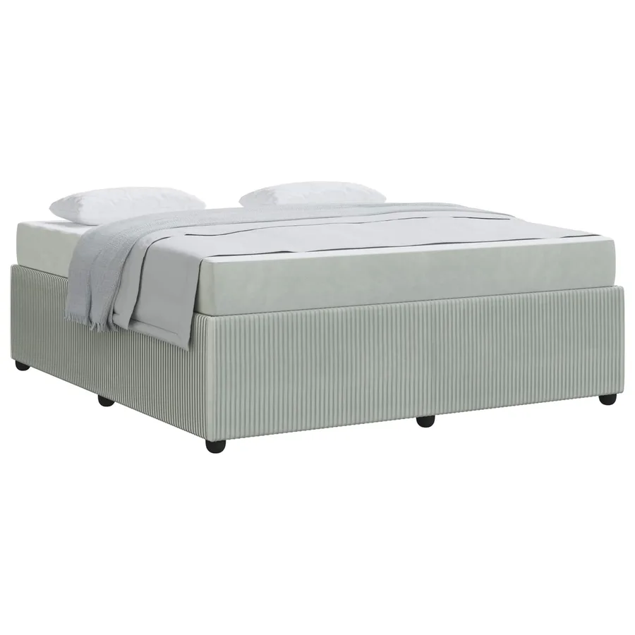 Cadre de lit avec matelas Gris clair 180 x 200 cm tissu - 2