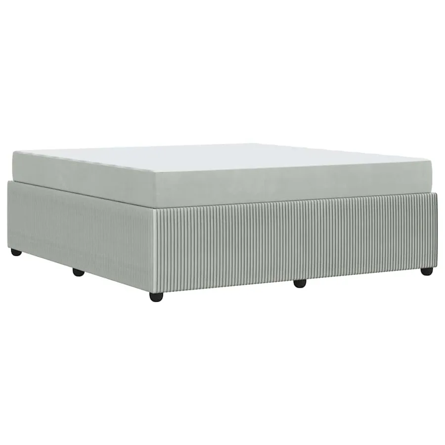 Cadre de lit avec matelas Gris clair 180 x 200 cm tissu - 7