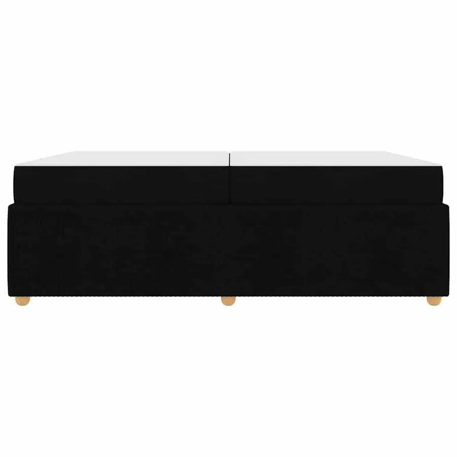 Cadre de lit avec matelas Noir 200 x 200 cm tissu - 5