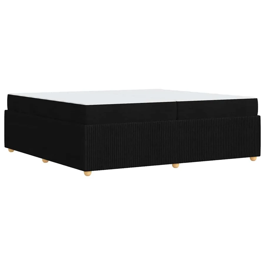 Cadre de lit avec matelas Noir 200 x 200 cm tissu - 7