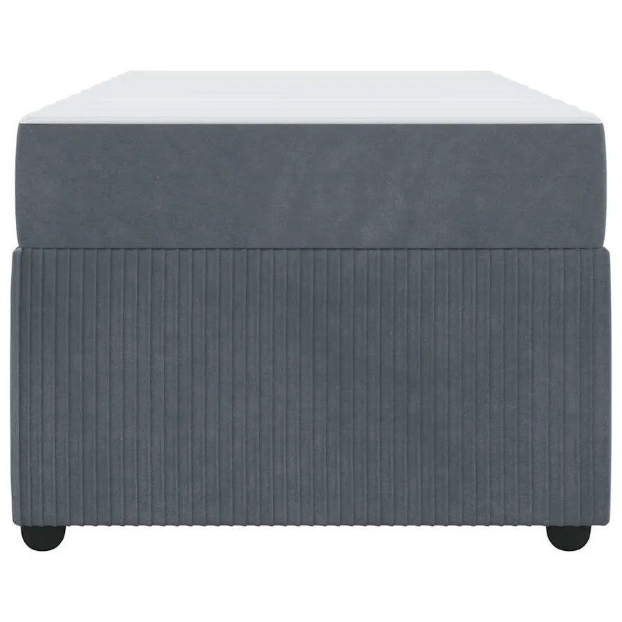 Cadre de lit avec matelas Gris foncé 100 x 200 cm tissu - 5