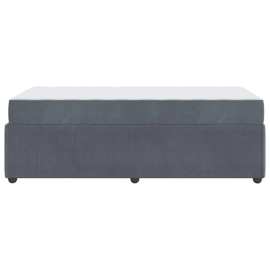 Cadre de lit avec matelas Gris foncé 100 x 200 cm tissu - 6