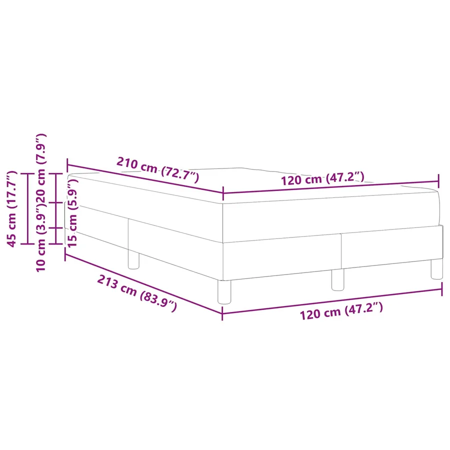 Lit à ressorts avec matelas Gris clair 120 x 210 cm tissu - 11