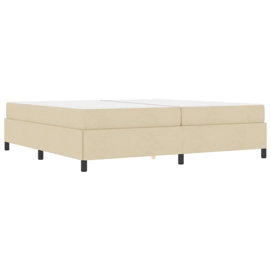 Lit à ressorts avec matelas Crème 200 x 200 cm tissu - 2