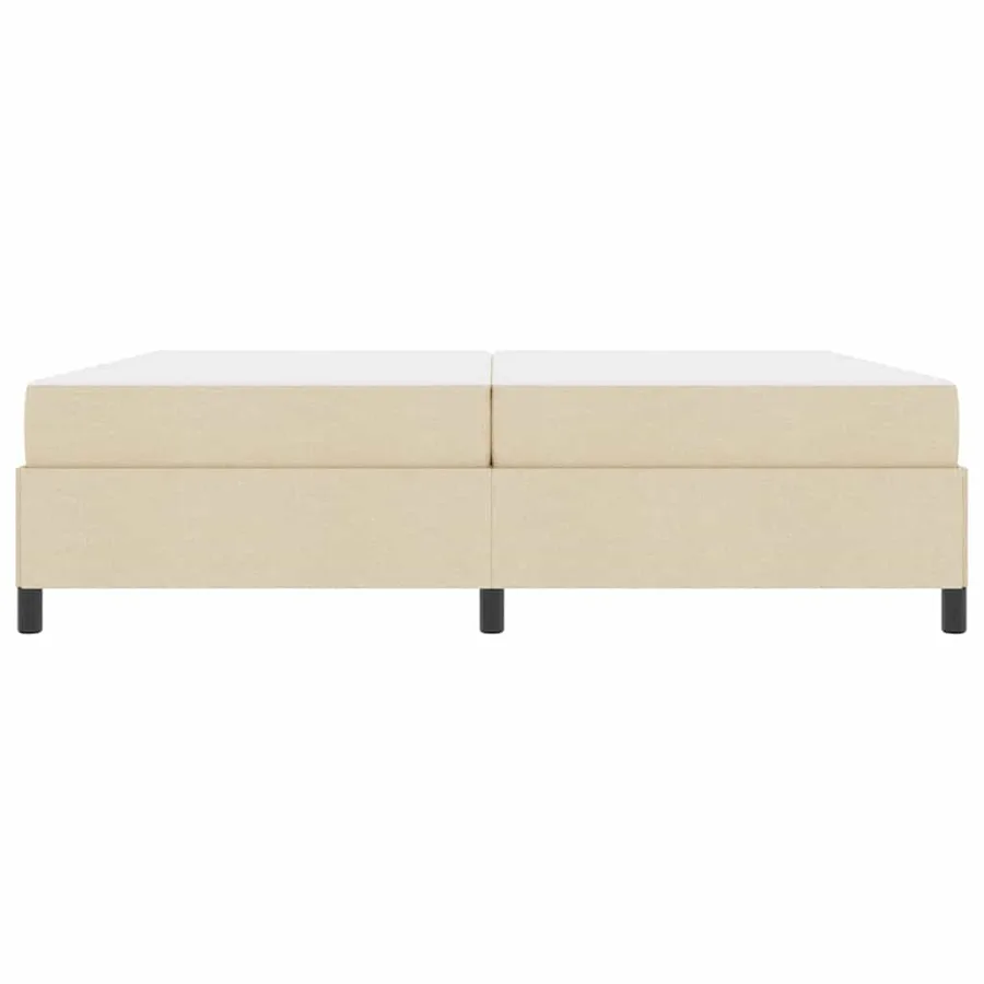 Lit à ressorts avec matelas Crème 200 x 200 cm tissu - 5