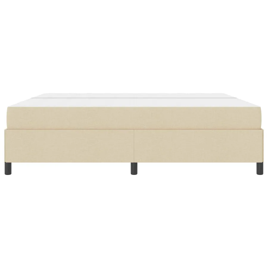 Lit à ressorts avec matelas Crème 200 x 200 cm tissu - 6
